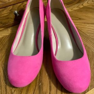 Hot pink, low heel, size 10